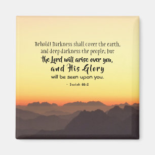 Isaiah 60:2 Dunkelheit soll die Erdbibel bedecken Magnet