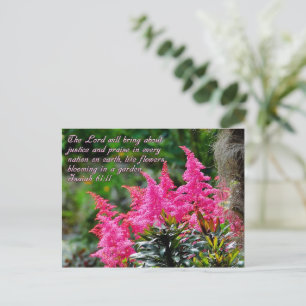 Isaiah 61:11 Pink Floral Inspiration Postkarte