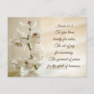 Isaiah 61:3 Beauty for Ashes Bible Verse Orchid Postkarte