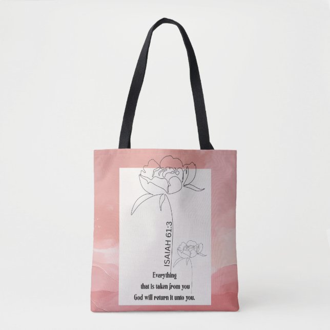 Isaiah 61:3 Florale Faith-Tasche (Vorderseite)