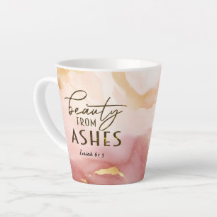 Isaiah 61 3 Schönheit von Ashes Bible Verse Pink Milchtasse