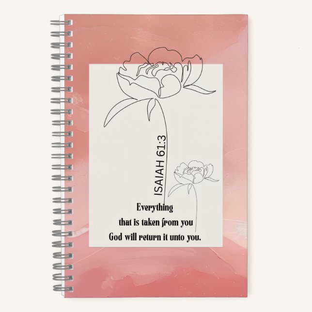 Isaiah 61:3 Spiralblock  Notizbuch (Vorderseite)
