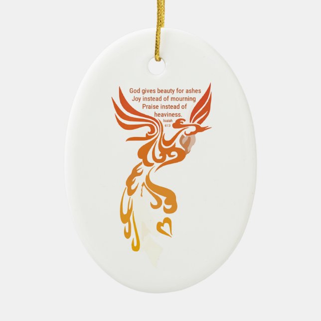 Isaiah 61 Phoenix Oval Keramik Ornament (Vorne)