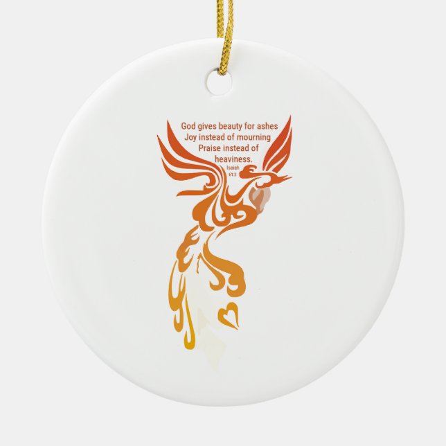Isaiah 61 Phoenix Oval Keramik Ornament (Vorne)