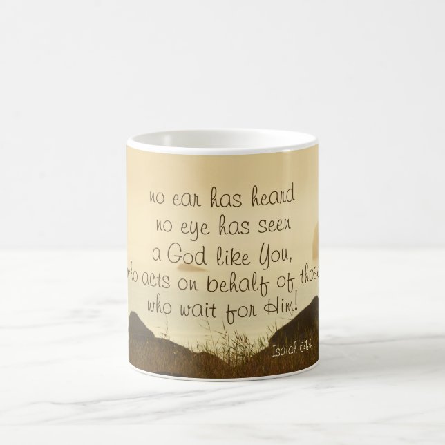 Isaiah 64:4 Bible Verse Schöne Ozeanschlucht Tasse (Mittel)