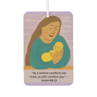 Isaiah 66:13 Comforting Mother and Baby Postcard Autolufterfrischer