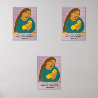 Isaiah 66:13 Comforting Mother and Baby Postcard Bilderwand Sets