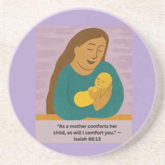 Isaiah 66:13 Comforting Mother and Baby Postcard Getränkeuntersetzer