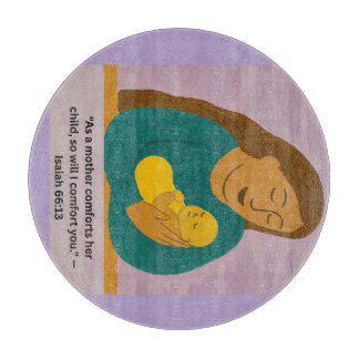 Isaiah 66:13 Comforting Mother and Baby Postcard Schneidebrett