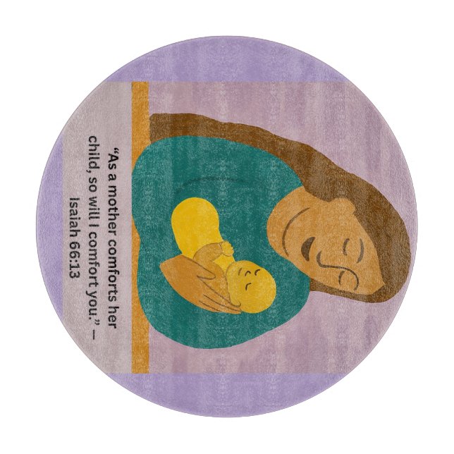 Isaiah 66:13 Comforting Mother and Baby Postcard Schneidebrett (Vorderseite)