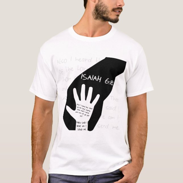 Isaiah 6:8 Christlicher T - Shirt von Männern (Vorderseite)