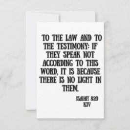 Isaiah 8:20 KJV Bible Scripture Gruß Karte