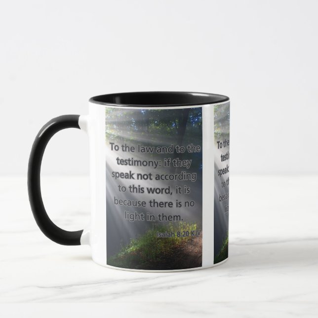 Isaiah 8:20 KJV Bible Scripture Pic Two-Tone Tasse (Links)