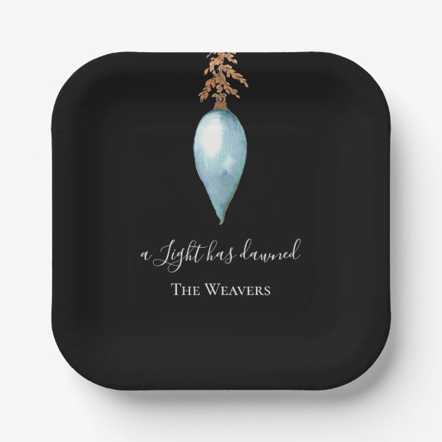 Isaiah 9:2 Elegante Moderne Wasserfarbe Weihnachte Pappteller (Vorderseite)