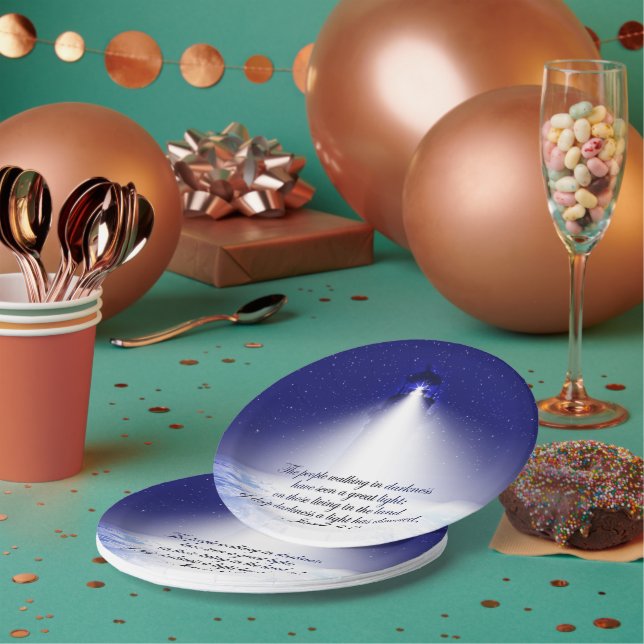 Isaiah 9:2 Weihnachts-Foto Pappteller (Multi)