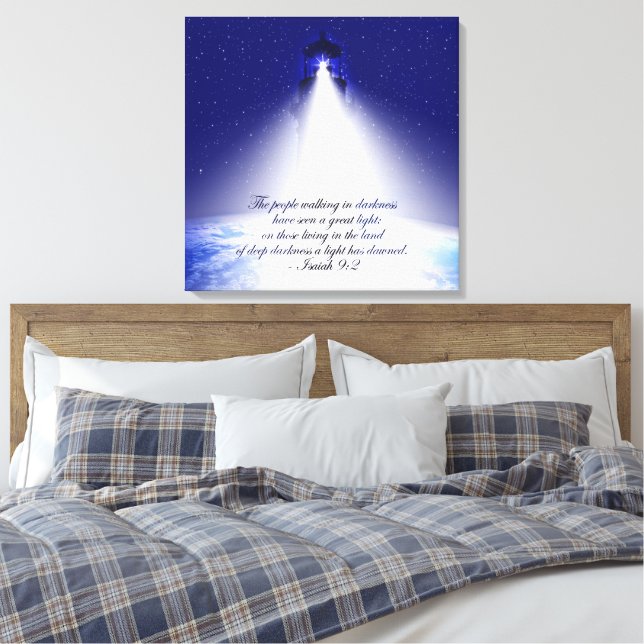 Isaiah 9:2 Weihnachtsstretch Canvas Print Leinwanddruck (Insitu (Schlafzimmer))