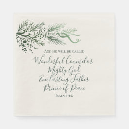 Isaiah 9:6 Bibelschrift Elegante Weihnachten Serviette