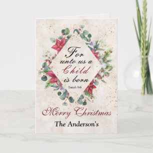 Isaiah 9:6 Denn für uns ist ein Kind geboren, Weih Karte