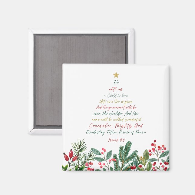 Isaiah 9:6 Denn Uns a Kind ist Geboren Weihnachten Magnet (Vorderseite/Rückseite)