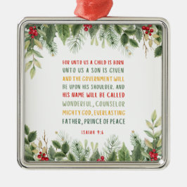 Isaiah 9:6 Denn Uns a Kind ist Geboren Weihnachten Ornament Aus Metall
