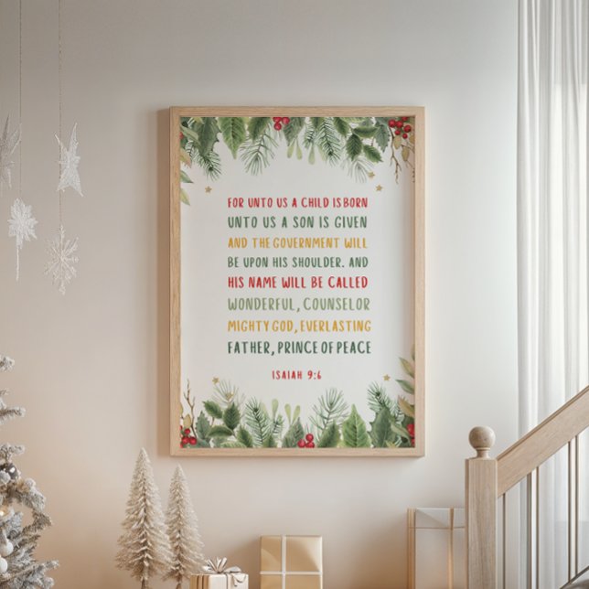 Isaiah 9:6 Denn Uns a Kind ist Geboren Weihnachten Poster (Von Creator hochgeladen)