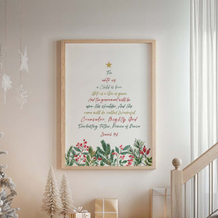 Isaiah 9:6 Denn Uns a Kind ist Geboren Weihnachten Poster