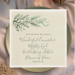 Isaiah 9:6 Elegante, einzigartige Vegetation Kiefe Serviette