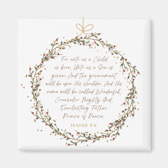Isaiah 9:6 For Unto Us A Child Christmas Christian Magnet (Vorne)
