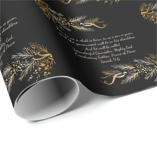 Isaiah 9:6 Für uns ein Kind ist Geborene einzigart Geschenkpapier (Rolleneckpunkt)