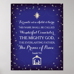 Isaiah 9:6 Für uns ist ein Kind Geboren (11x14) Poster