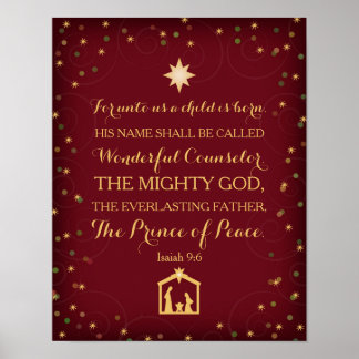 Isaiah 9:6 Für uns ist ein Kind Geboren (11x14) Poster