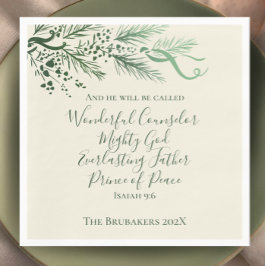 Isaiah 9:6 Personalisierter Käferwein Weihnachten Serviette