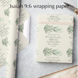 Isaiah 9:6 Schrift Custom Modern Pine Christmas Geschenkpapier
