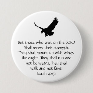 Isaiah Bible Scripture wartet auf den Lord Eagle Button