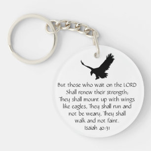 Isaiah Bible Scripture wartet auf den Lord Eagle Schlüsselanhänger