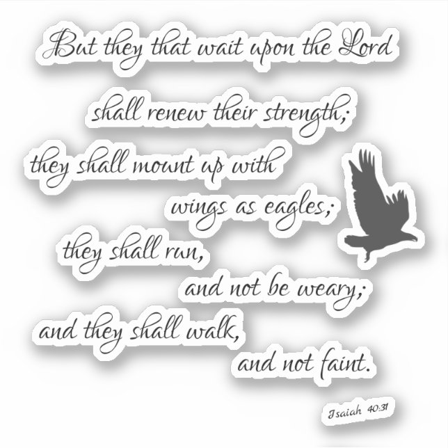 Isaiah Bible Verse Eagles Aufkleber (Vorderseite)