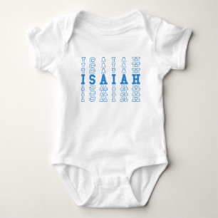 Isaiah Blue Personalisiert Repeat Name Baby Strampler