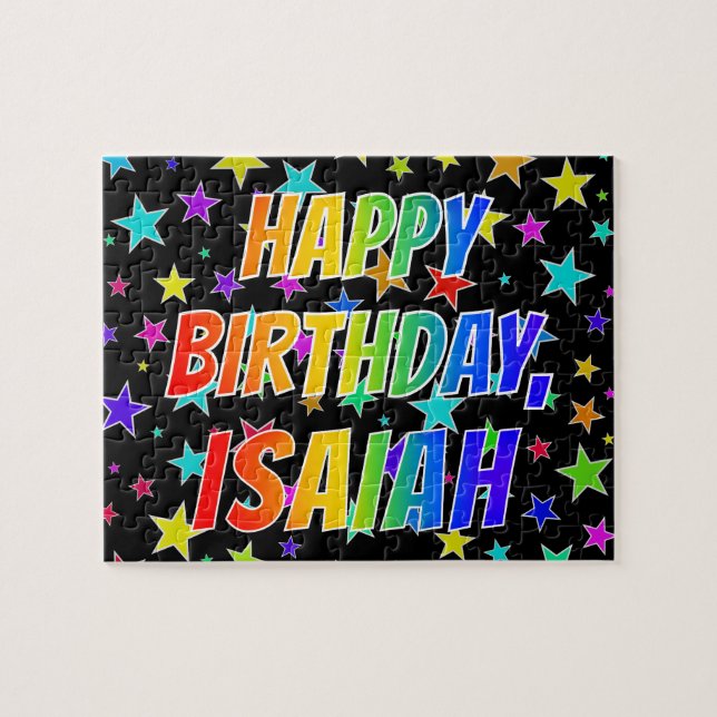 "ISAIAH" First Name, Fun "HAPPY BIRTHDAY" Puzzle (Horizontal)