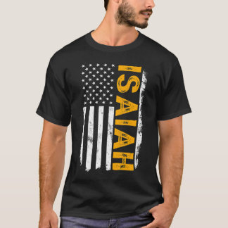 Isaiah Name, amerikanische Flagge Isaiah Vorname T-Shirt