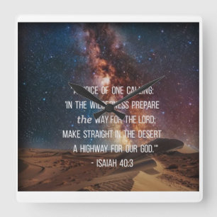 Isaiah Scripture Verse Clock Quadratische Wanduhr