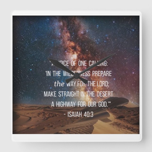 Isaiah Scripture Verse Clock Quadratische Wanduhr (Vorderseite)