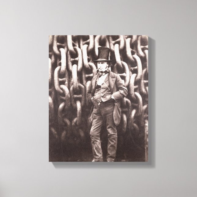 Isambard Kingdom Brunel, stehend vor dem Leinwanddruck (Vorderseite)