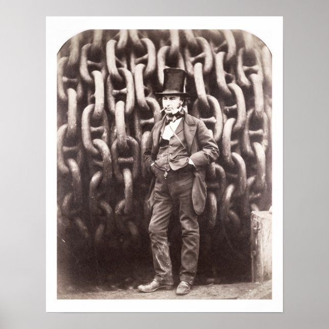 Isambard Kingdom Brunel, stehend vor dem Poster (Vorne)