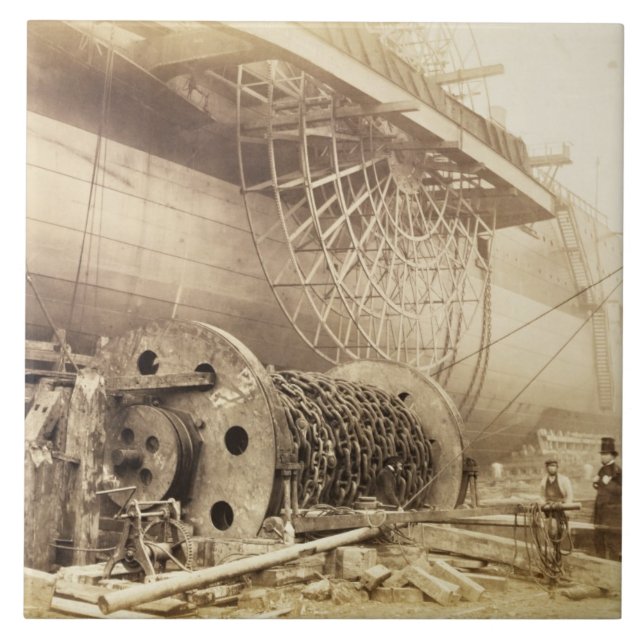 Isambard Königreich Brunel (1806-59) neben dem Fliese (Vorderseite)