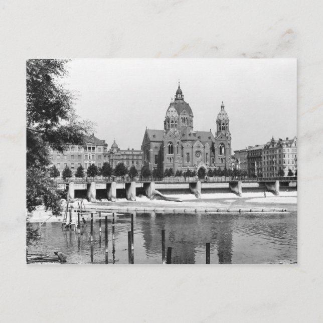 Isar in München, c.1910 Postkarte (Vorderseite)