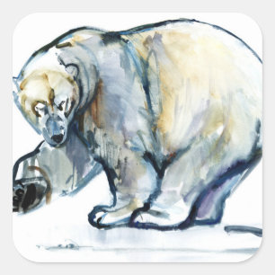 Isbjørn 2013 quadratischer aufkleber