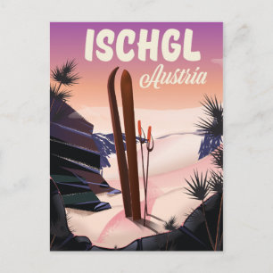 Ischgl Austria Vintages Skiposter. Postkarte