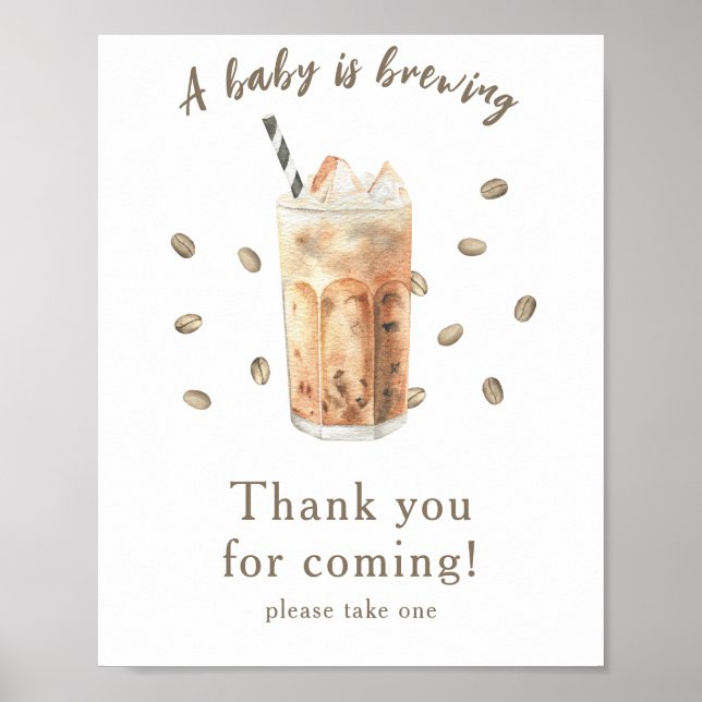 Ischia Coffee baby Dusche Danke, dass Sie kommen Poster (Vorne)