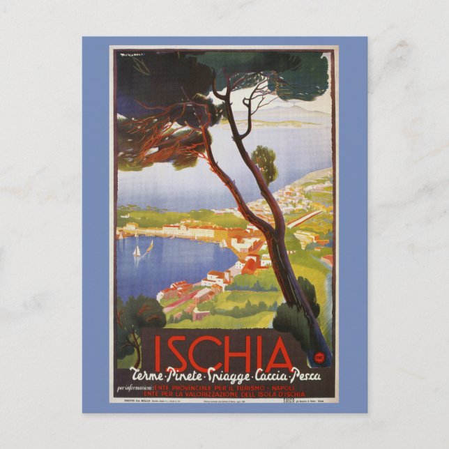 Ischia Insel Italien - Sommerreise und Sommerurlau Postkarte (Vorderseite)