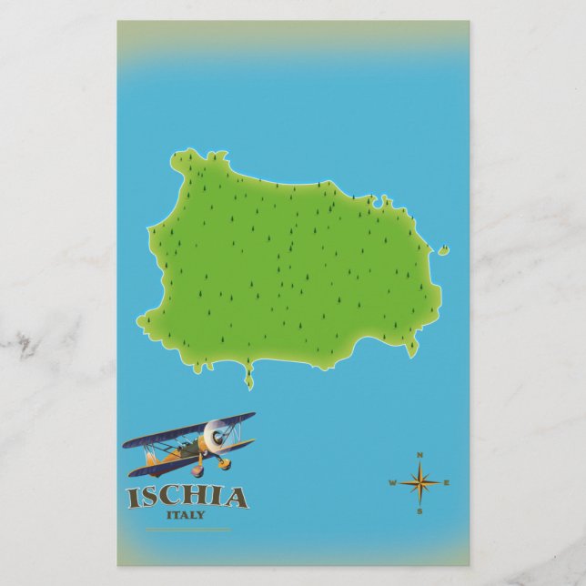 Ischia Italien Reiseplakat Briefpapier (Vorderseite)